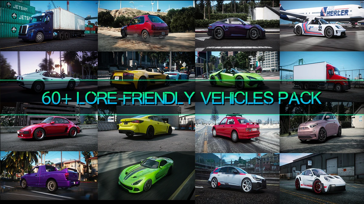 60+ Lore-Friendly Vehicles Pack – Fully Open Source | FiveM Ready
